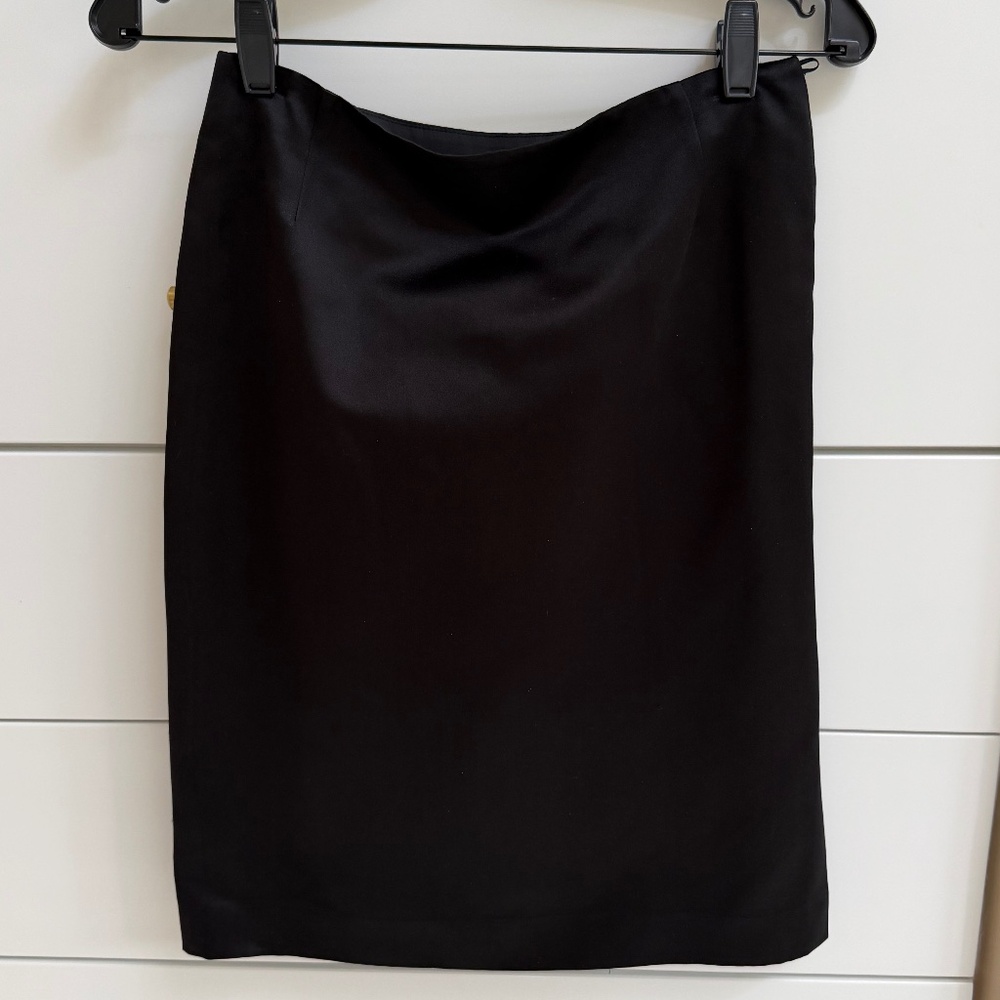 Escada skirt, size 34. Black 100% silk. Looks like Satin